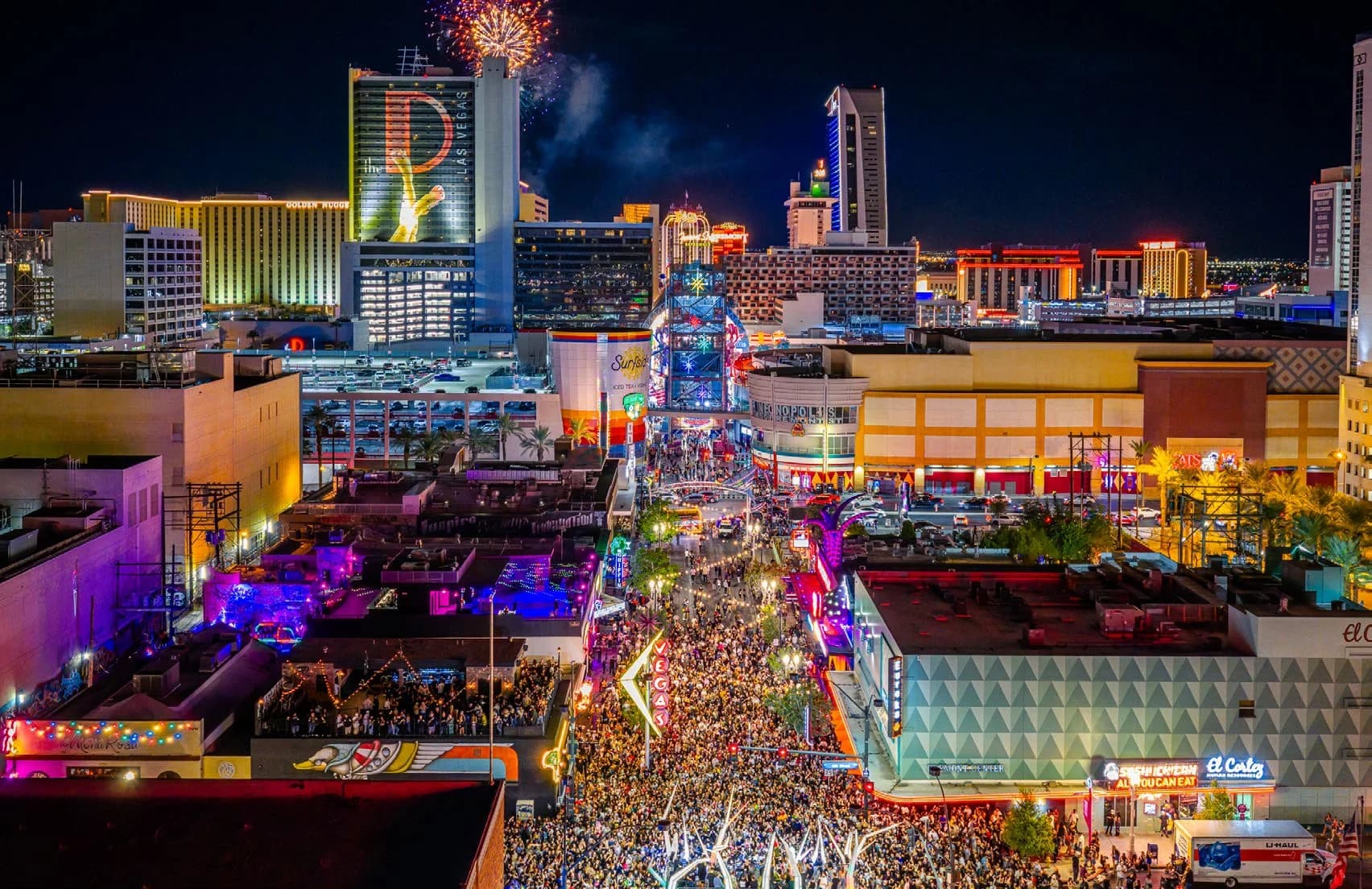 Feed the Block — 15,000+ crowd on East Fremont Street